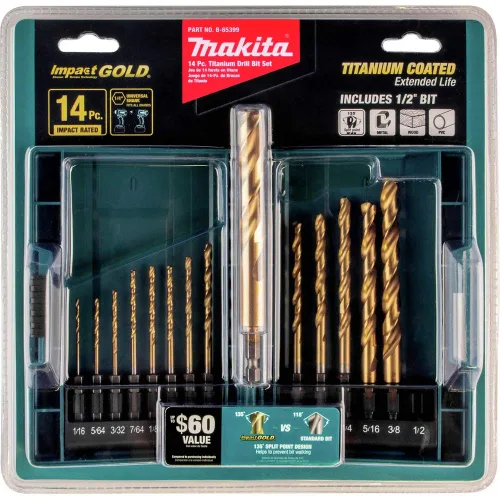 Vista 3 de Makita B-65399 Impact Gold - Juego de brocas de titanio (14 unidades)