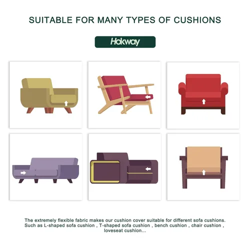 Vista 9 de Bundle of Hokway - Fundas de cojín elásticas para sofá, funda de cojín de asiento de sofá (azul oscuro, 1 unidad + 2 unidades)