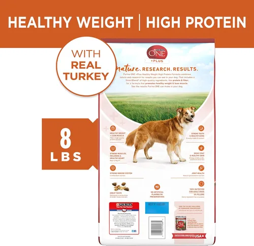 Vista 7 de Purina ONE SmartBlend Natural Peso saludable, fórmula para adulto, alimentos secos para perros y comida húmeda para perros