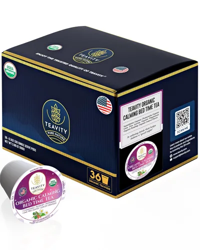 Vista 16 de Teavity - Cápsulas de té orgánico de manzanilla para Keurig - Cápsulas de té descafeinado - Manzanilla agradable (36 cápsulas de té)