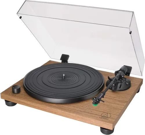 Vista 2 de Audio-Technica AT-LPW40WN Tocadiscos de transmisión por correa totalmente manual, 2 velocidades, control dinámico anti-patines, brazo de fibra