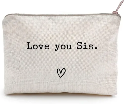 Te Amo Hermana, regalo para hermana, Te Extraño, Envío Amor, estuche de maquillaje, bolsa de tocador, regalo para amigas, bolsa de maquillaje para
