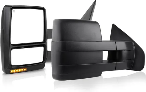 Vista 12 de Espejos de remolque compatibles con Ford F150 2004-2014, espejos laterales de remolque telescópicos manuales y plegables