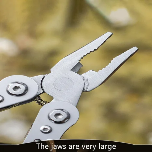 Vista 8 de Multiherramienta versátil 15 en 1 de tamaño completo para bricolaje, hogar, jardín, al aire libre o transporte diario (EDC), azul