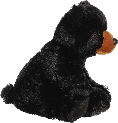 Vista 3 de Aurora Peluche de oso negro, cómodo y acogedor, acurrucarse sin fin, color negro, 14 pulgadas