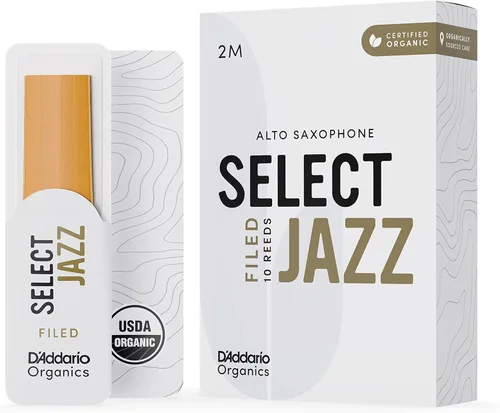 Vista 11 de D'Addario Organic Select Jazz Filed - Cañas de saxofón alto - Cañas de saxo - Selladas individualmente - 3 Medium, paquete de 10