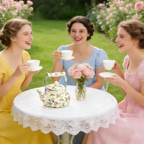 Vista 7 de Anxingo - Hervidor de té floral esmaltado, tetera de té para estufa, tetera grande de porcelana esmaltada 2.5L, diseño retro clásico