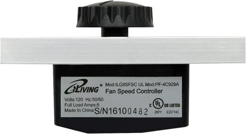 Vista 4 de iLIVING ILG8SFSC Controlador de velocidad del ventilador de precisión ajustable variable de estado sólido 120V 8A, negro