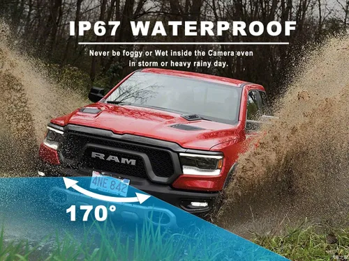 Vista 5 de GLK - Cámara de respaldo para matrícula HD con visión frontal y trasera, cámara reversa con 7 LED de visión nocturna, ángulo de visión de 170