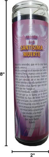 Vista 3 de La Santisima Muerte (La Santa Muerte) Vela Devocional Pilar Negro