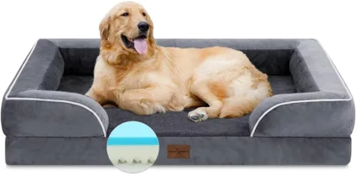 Vista 717 de Comfort Expression Cama ortopédica para perros extra grandes de 45 x 35 pulgadas, cama para mascotas XL de espuma tipo caja de huevos impermeable