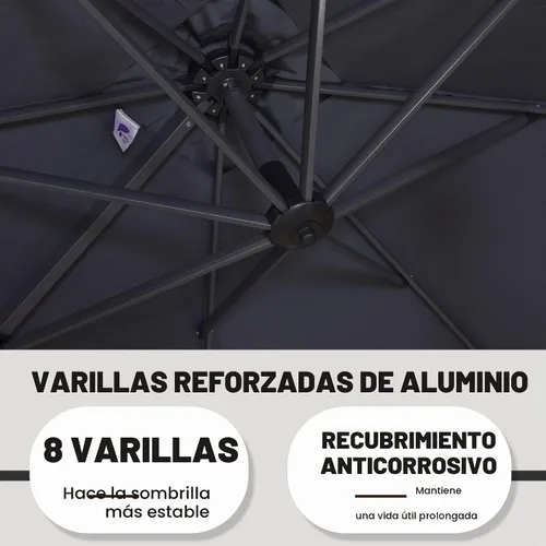 Vista 261 de PURPLE LEAF Paraguas al aire libre con base 8' x 8' protección solar verde Manzana Verde (Apple Green)