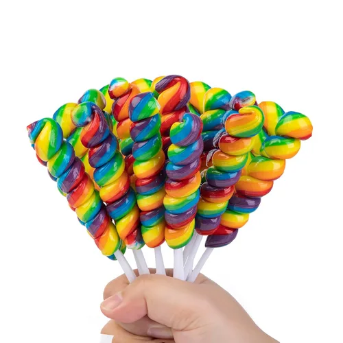 Paletas Rainbow Twist envueltas individualmente a granel, piruletas Twisty, piruletas para niños para fiesta de cumpleaños, sabor mixto de frutas,