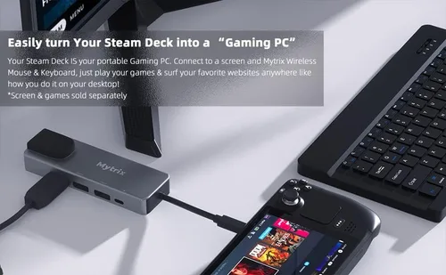 Vista 5 de Juego completo de accesorios de viaje de Steam Deck 6 en 1 Mytrix de almacenamiento duro para todo tipo de protección antigolpes, forro suave