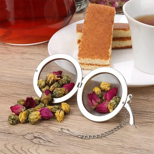 Vista 6 de Colador de bolas de té – 2 piezas de acero inoxidable, bolas de té, infusores de té de 2.1 pulgadas para té más pronunciado, té suelto, infusor