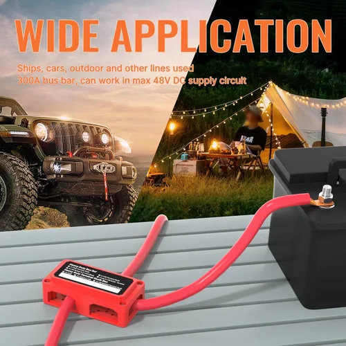 Vista 6 de Joinfworld Barra Colectora de 300A 12V DC Bloque de Distribución de Energía Impermeable con 4 Espárragos de 3/8", Bloque Terminal de Barra Colectora