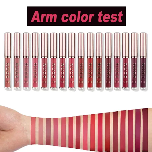 Vista 3 de LANGMANNI Juego de maquillaje de lápiz labial líquido mate, lápiz labial líquido aterciopelado de larga duración, duradero, brillo de labios nude