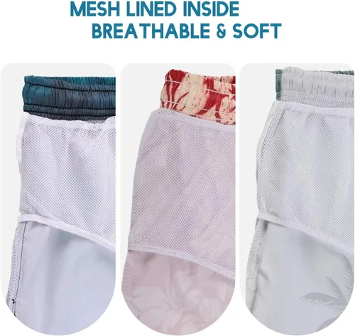 Vista 7 de Traje de baño para hombre estilo hawaiano, con forro de malla, tipo short para playa, con bolsillos