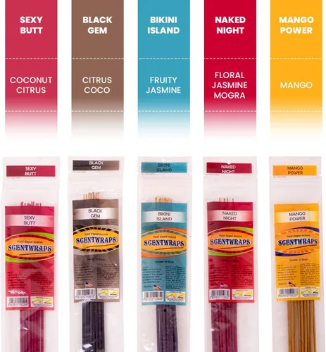 Vista 3 de Hem - Varitas de incienso – 10 aromas Veriety Pack 12 varitas cada uno – 11 pulgadas – 120 varillas en total – con soporte de aroma natural