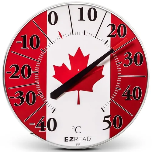 Vista 9 de Headwind EZRead - Termómetro de esfera decorativa, termómetro de pared para interiores y exteriores de 12.5 pulgadas, esfera de patio resistente a