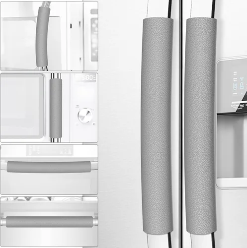 Vista 9 de Fundas para manijas de puerta de refrigerador, 6 unidades, fundas de cuero para manijas de electrodomésticos, mantiene tu nevera, microondas, horno