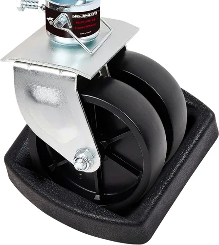 Vista 2 de LEORAY Jack Wheel Chock, Muelle de rueda de goma reforzada para caravanas y remolques (rueda doble)