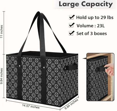 Vista 5 de WISELIFE Bolsas reutilizables para comestibles [2 unidades], bolsa grande para comestibles, resistente al agua, bolsa de compras plegable para ropa