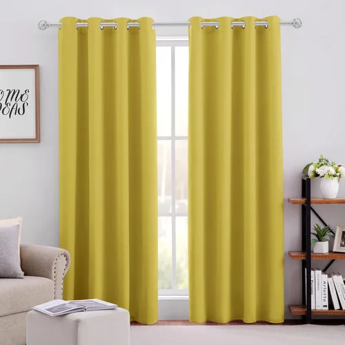 Vista 89 de HOMEIDEAS – Cortinas opacas de 52 x 84 pulgadas de largo, 2 paneles de cortinas para oscurecer la habitación, térmicas, insonorizadas, con ojales