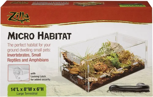 Vista 14 de Zilla Micro Hábitat Terrario, Arrbóreo, con Pestillo de Bloqueo, para Isópodos, Arañas, Insectos, Pequeño
