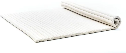 Vista 49 de Leewadee - Colchón de suelo plegable - Futón japonés enrollable -Alfombra de tatami triple pliegue - Cama de piso para invitados - Colchón