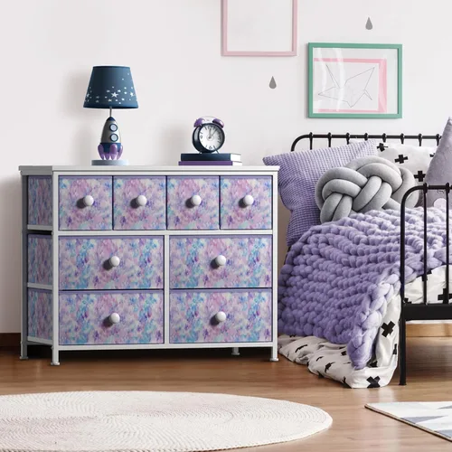 Vista 110 de Sorbus Cómoda con 8 cajones - Mueble para almacenar ropa para niño, para dormitorio, pasillo, clóset, oficina – Marco de acero, parte superior