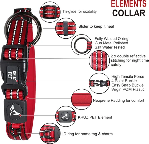 Vista 2 de KZV006-03M Collar de perro reflectante para perros pequeños, medianos y grandes