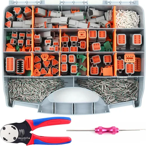 Vista 12 de Newdeli Deutsch - Kit de conectores eléctricos de 8 pines, impermeables, 16 AWG, macho y hembra, conectores de cable automotriz para automóvil