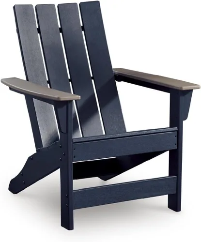 Vista 26 de Diseño de autor por Ashley - Silla para patio exterior Sundown Treasure Adirondack de HDPE, color marrón claro