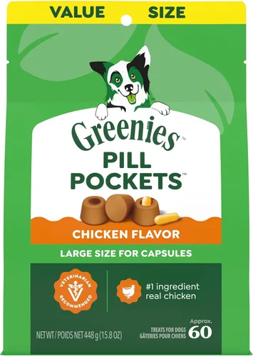 Vista 17 de Greenies Pill Pockets con dulces de mantequilla de maní real para perros, Mantequilla de cacahuate