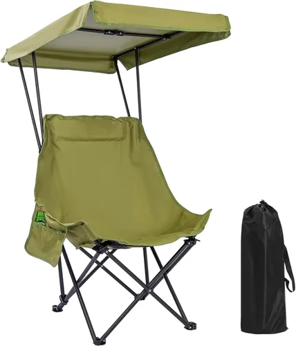 Compatible for Portable Camping Beach Chair with Shade Canopy, Lightweight Foldable Oversized Design, Easy to Open and Close(Green 1P)