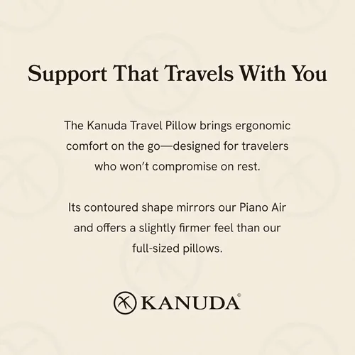 Vista 6 de Kanuda Mini almohada portátil (avena) – Almohada cervical ortopédica compacta para viajes, soporte firme de espuma viscoelástica con terapia CV4