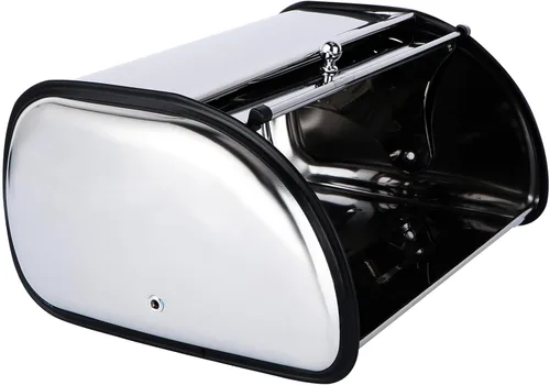 Vista 4 de UPKOCH Panera de acero inoxidable para pan, panera para cocina, panera, caja de pan, soporte para pan