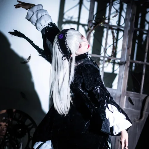 Vista 5 de anogol Vocaloid 32" 80 cm de largo recto de Cosplay peluca Pelucas Para Fiestas Halloween, Gris