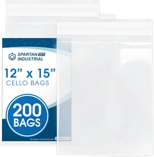 Vista 8 de Spartan Industrial - 9" X 12" (200 unidades) Bolsas de violonchelo transparentes y resellables para embalaje, ropa y camisetas - Autoadhesivas