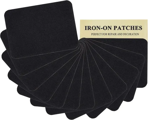 Vista 20 de 12 piezas de parches termoadhesivos de tela de alta calidad, pegamento fuerte, kit de decoración de reparación 100% algodón, tamaño 3 x 4-1/4