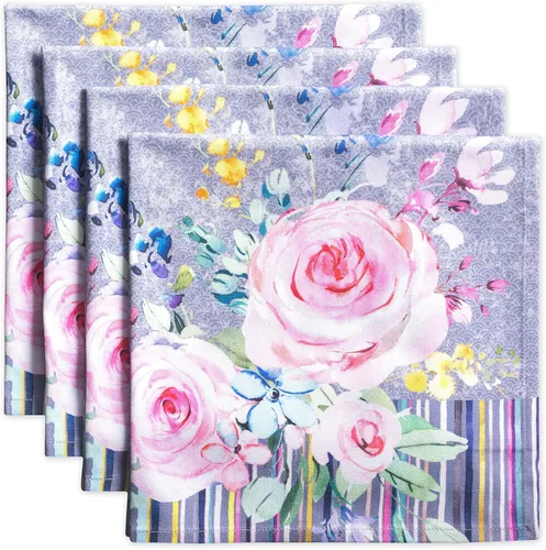 Vista 106 de Maison d' Hermine Juego de 4 servilletas de tela 100% algodón, suaves y duraderas, servilletas cuadradas reutilizables para uso diario, lavables