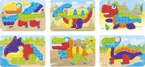 Vista 3 de Miniland Juego de mesa interactivo con 90 clavijas y 6 hojas de trabajo, 3/4", multicolor, 45318