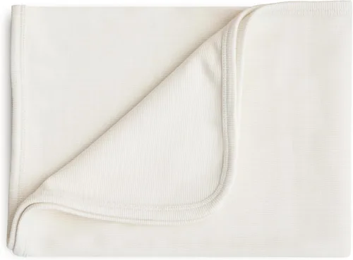 Vista 10 de mushie Manta de bebé extra suave Manta de recepción acanalada de algodón y elastano, manta de envolver y cochecito 35 x 35 pulgadas (rubor)