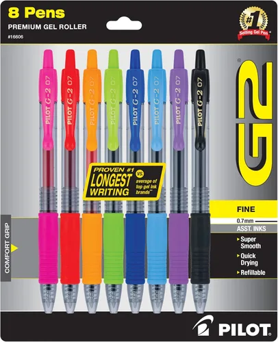 Vista 8 de Pilot G2 - Bolígrafos de gel de alta calidad, punta fina de 0.028 in, colores surtidos, 7