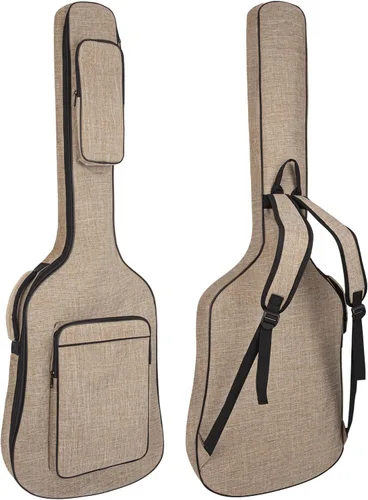 Vista 7 de LETSROCK Bolsa de guitarra acústica de 39, 40, 41 pulgadas, con acolchado impermeable de 0.5 pulgadas de grosor, correa de hombro ajustable, funda