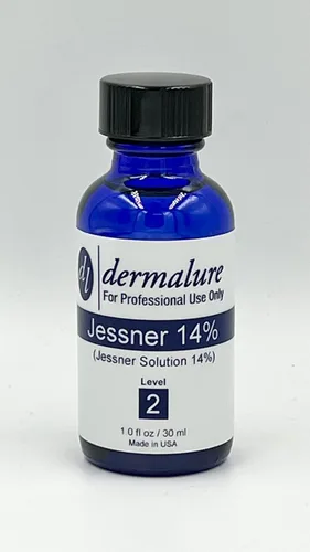 Dermalure Jessner Solution - Exfoliante, iluminador, mejora la textura y el tono de la piel, 14 % 1 onza, 1.0 fl oz (nivel 2, pH 1.9), exfoliante,