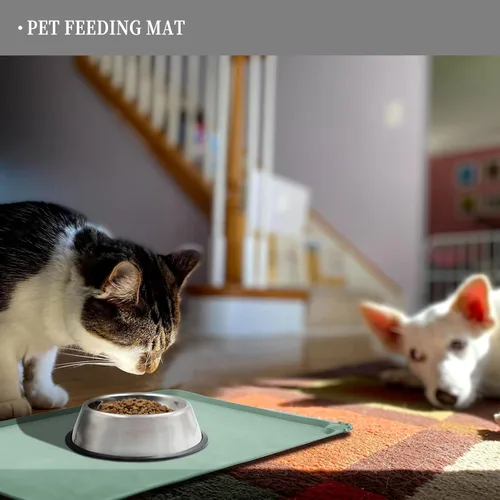 Vista 6 de Reopet Tapete de silicona para cuenco de perro y gato, antiadherente, para alimentos, impermeable, varios colores, tamaños y propósitos