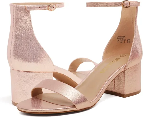 Vista 2 de DREAM PAIRS - Sandalias de tacón ancho y bajo para mujer