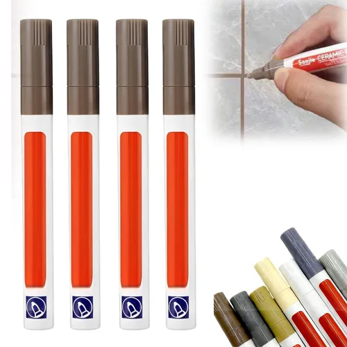 Vista 17 de Pluma de lechada de baldosas de cerámica, bolígrafo de pintura de lechada de cerámica impermeable para pisos, restauración de líneas de lechada
